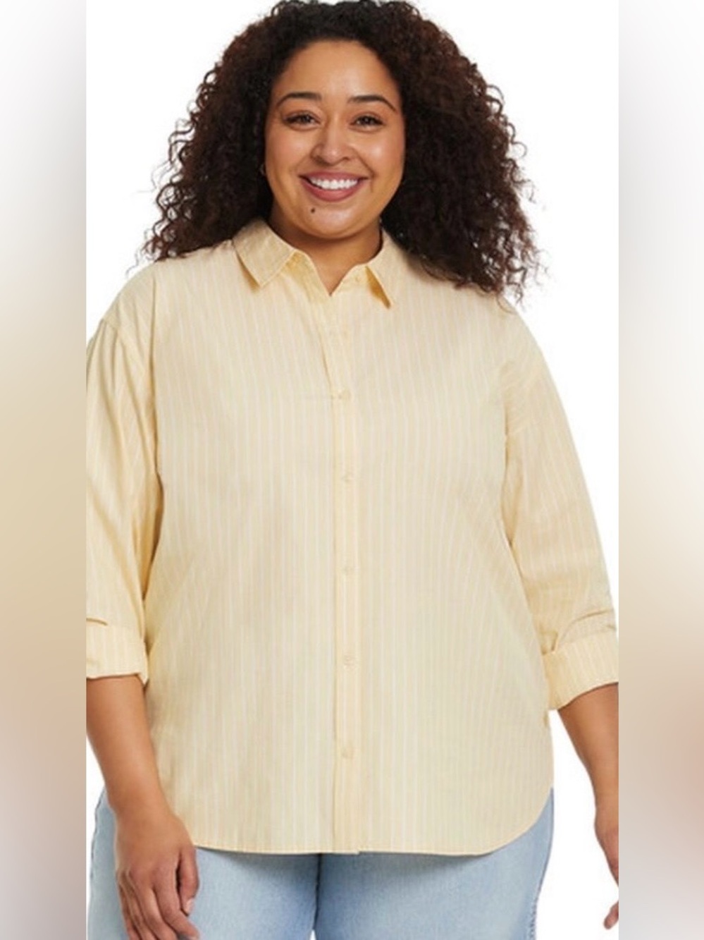 NWT Gloria Vanderbilt Swan Series Women's Plus Amanda Oversized Shirt, Size 4X